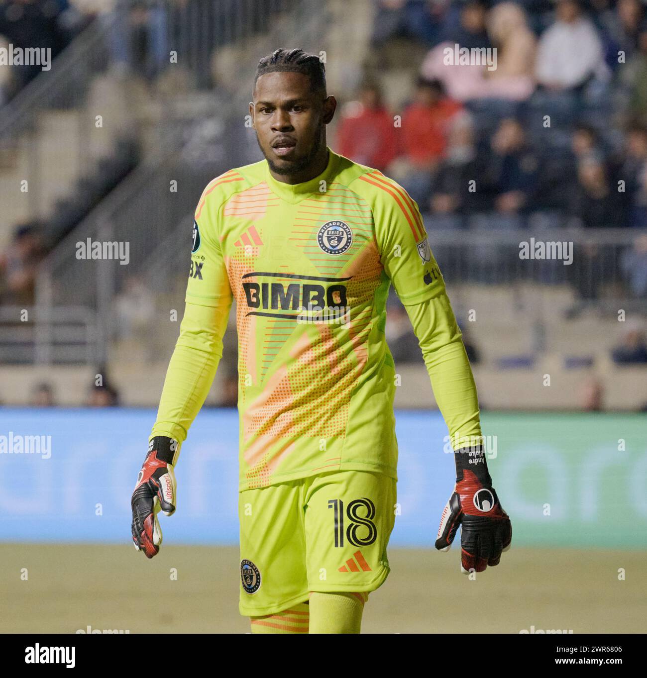 CHESTER, Pennsylvania, USA - 5 MARZO 2024 - Philadelphia Union vs. CF Pachuca al Subaru Park. (Foto di Paul J. Froggatt/FamousPixs/Alamy Stock Photo) Foto Stock