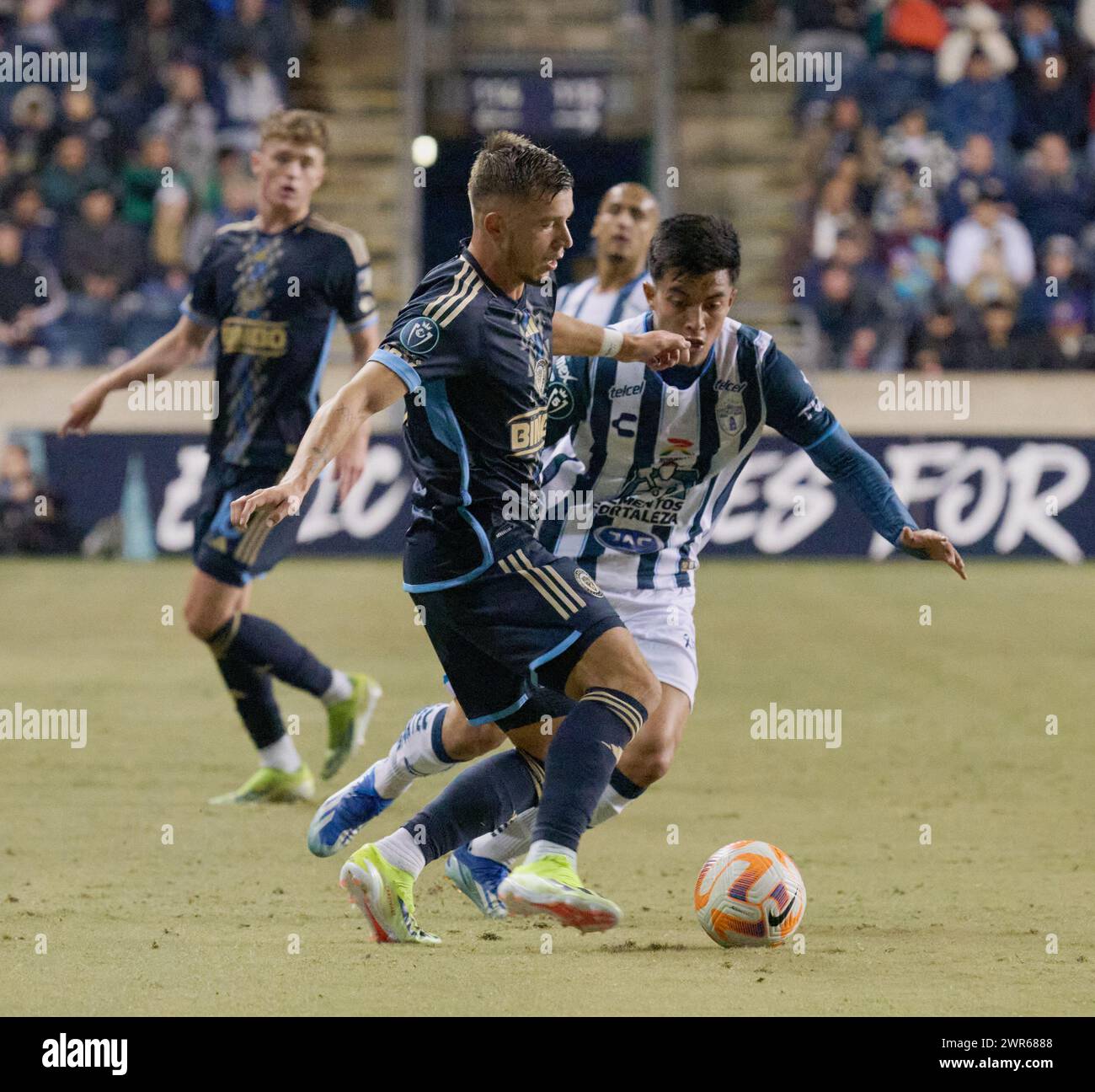 CHESTER, Pennsylvania, USA - 5 MARZO 2024 - Philadelphia Union vs. CF Pachuca al Subaru Park. (Foto di Paul J. Froggatt/FamousPixs/Alamy Stock Photo) Foto Stock