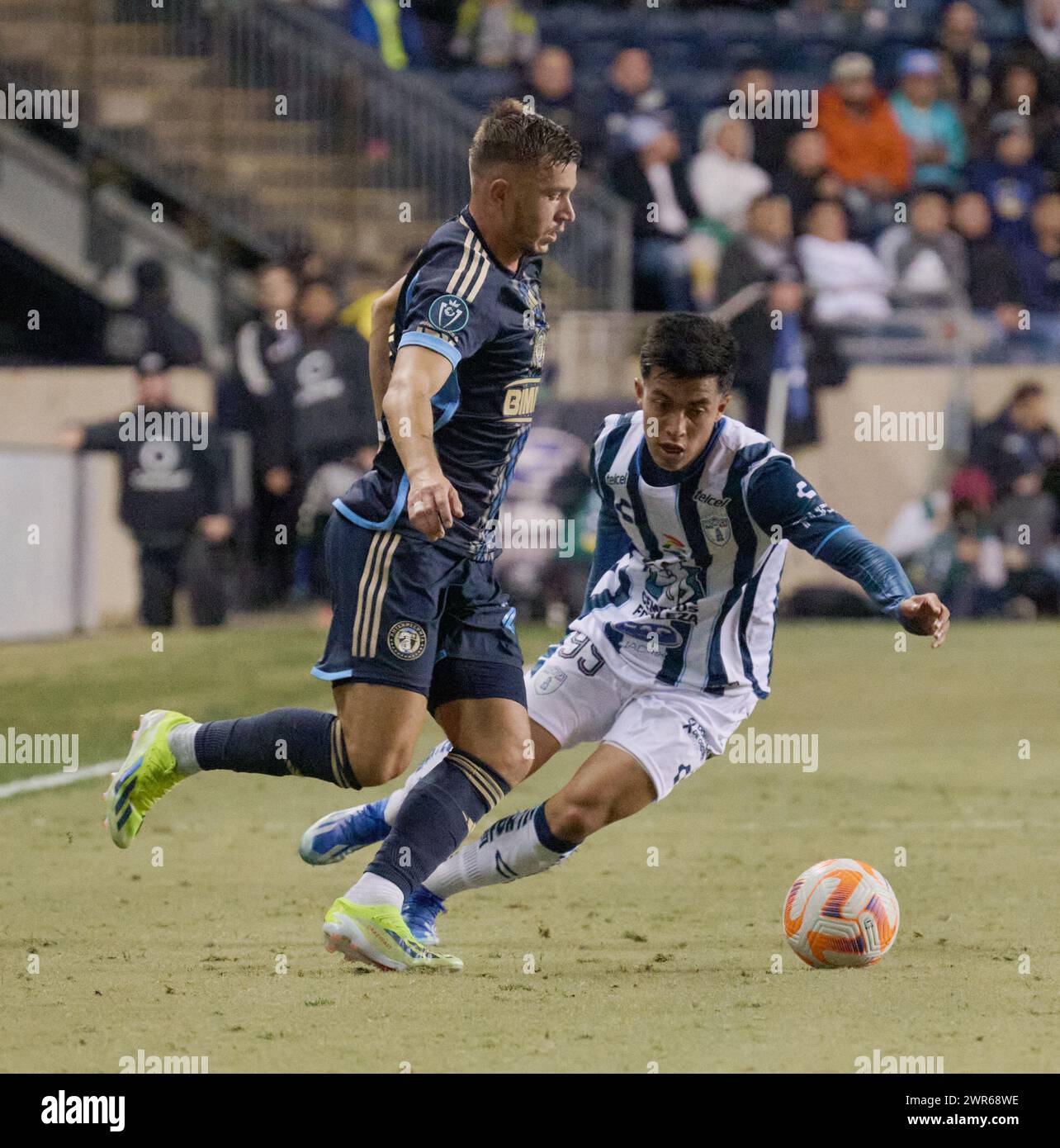 CHESTER, Pennsylvania, USA - 5 MARZO 2024 - Philadelphia Union vs. CF Pachuca al Subaru Park. (Foto di Paul J. Froggatt/FamousPixs/Alamy Stock Photo) Foto Stock