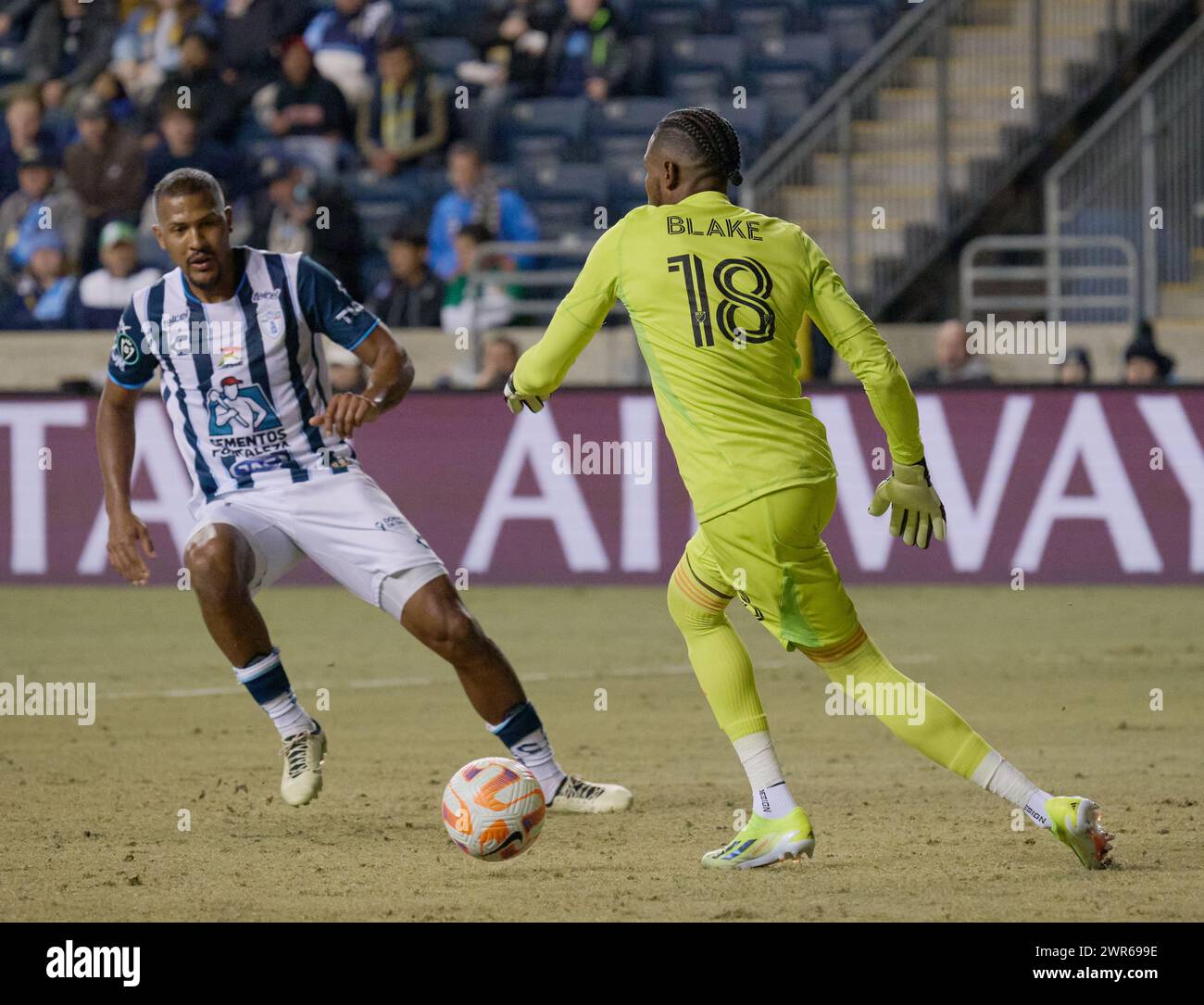 CHESTER, Pennsylvania, USA - 5 MARZO 2024 - Philadelphia Union vs. CF Pachuca al Subaru Park. (Foto di Paul J. Froggatt/FamousPixs/Alamy Stock Photo) Foto Stock