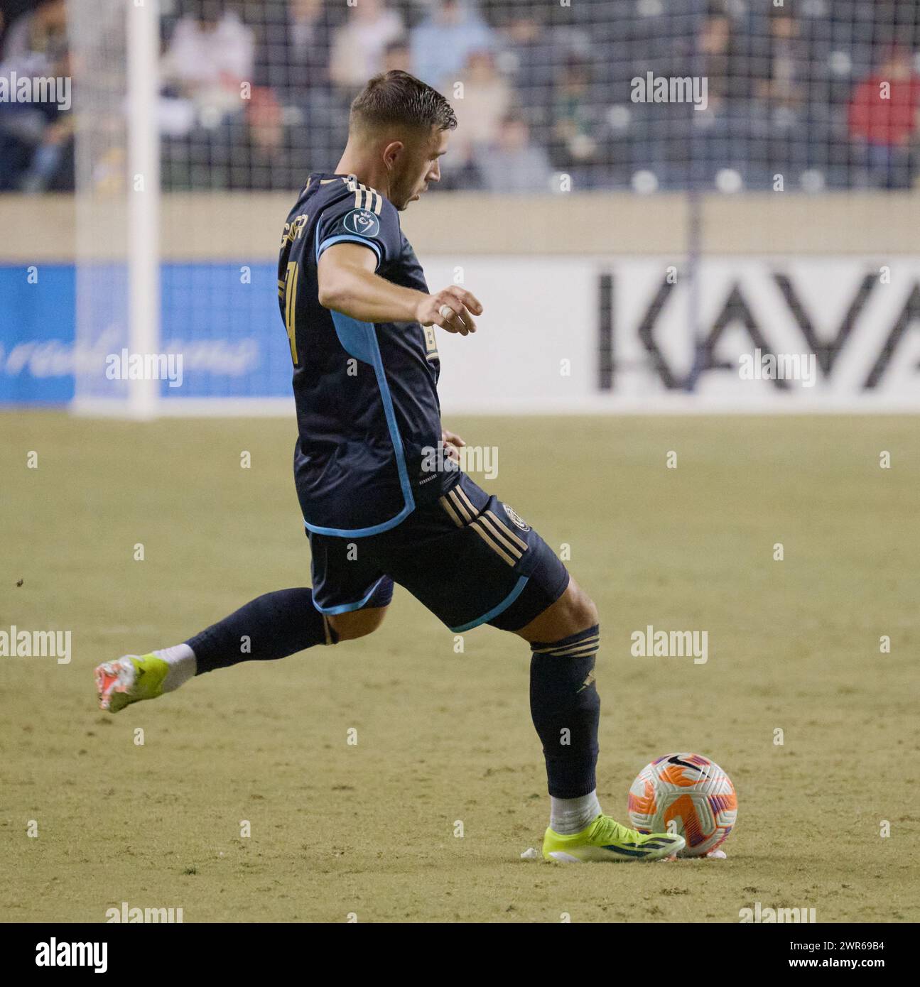 CHESTER, Pennsylvania, USA - 5 MARZO 2024 - Philadelphia Union vs. CF Pachuca al Subaru Park. (Foto di Paul J. Froggatt/FamousPixs/Alamy Stock Photo) Foto Stock