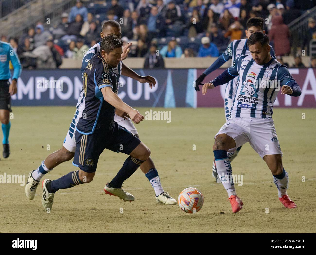 CHESTER, Pennsylvania, USA - 5 MARZO 2024 - Philadelphia Union vs. CF Pachuca al Subaru Park. (Foto di Paul J. Froggatt/FamousPixs/Alamy Stock Photo) Foto Stock