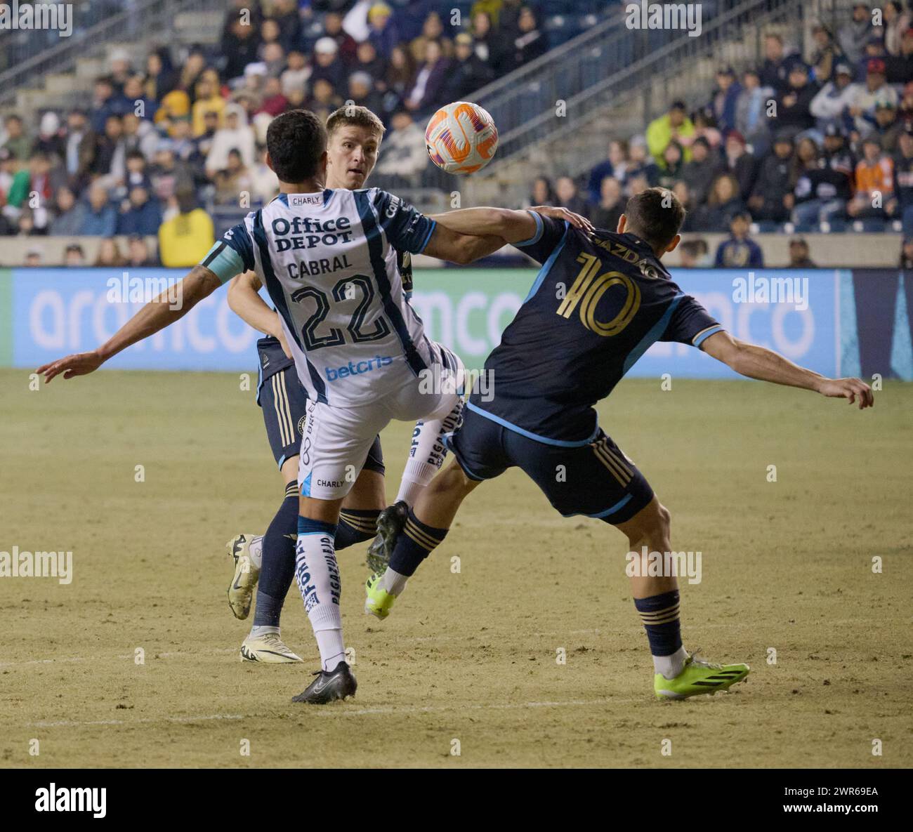 CHESTER, Pennsylvania, USA - 5 MARZO 2024 - Philadelphia Union vs. CF Pachuca al Subaru Park. (Foto di Paul J. Froggatt/FamousPixs/Alamy Stock Photo) Foto Stock