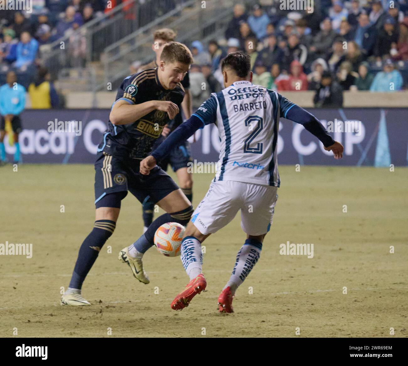 CHESTER, Pennsylvania, USA - 5 MARZO 2024 - Philadelphia Union vs. CF Pachuca al Subaru Park. (Foto di Paul J. Froggatt/FamousPixs/Alamy Stock Photo) Foto Stock