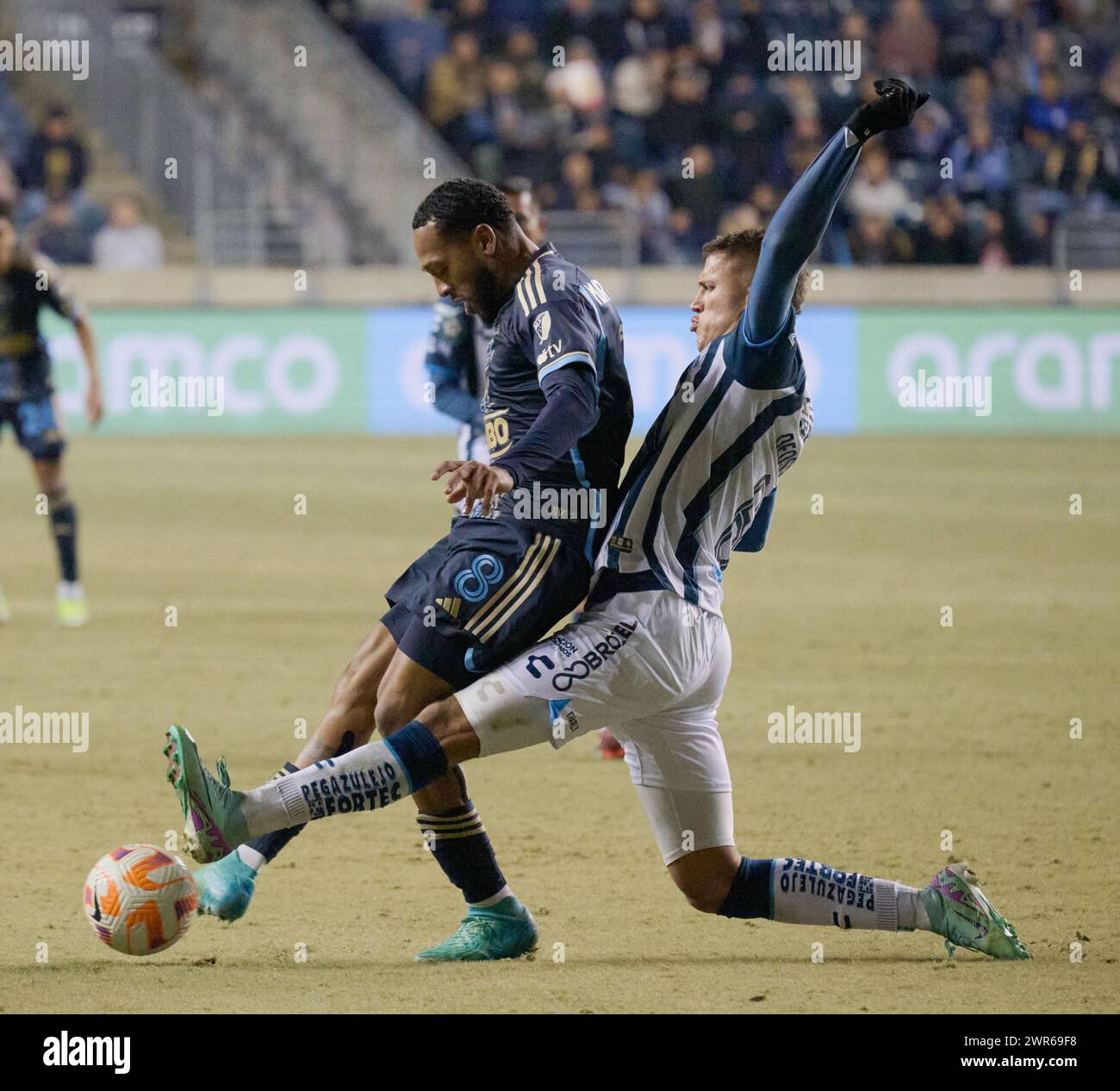 CHESTER, Pennsylvania, USA - 5 MARZO 2024 - Philadelphia Union vs. CF Pachuca al Subaru Park. (Foto di Paul J. Froggatt/FamousPixs/Alamy Stock Photo) Foto Stock