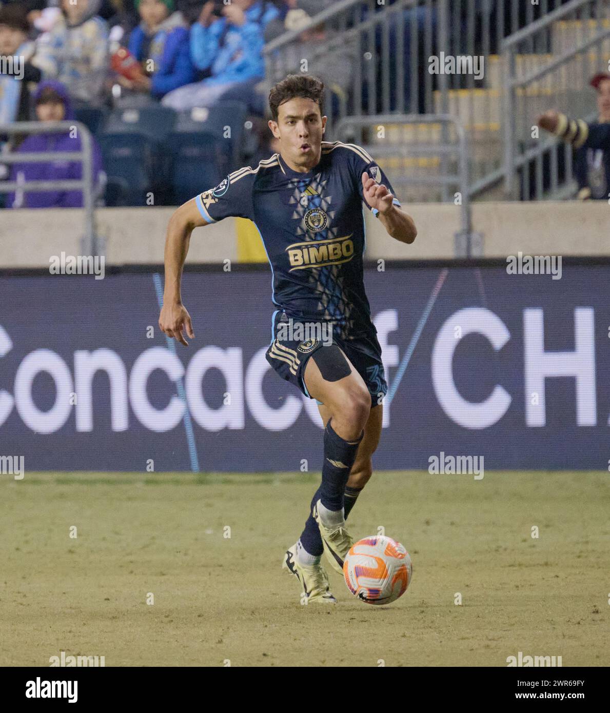 CHESTER, Pennsylvania, USA - 5 MARZO 2024 - Philadelphia Union vs. CF Pachuca al Subaru Park. (Foto di Paul J. Froggatt/FamousPixs/Alamy Stock Photo) Foto Stock