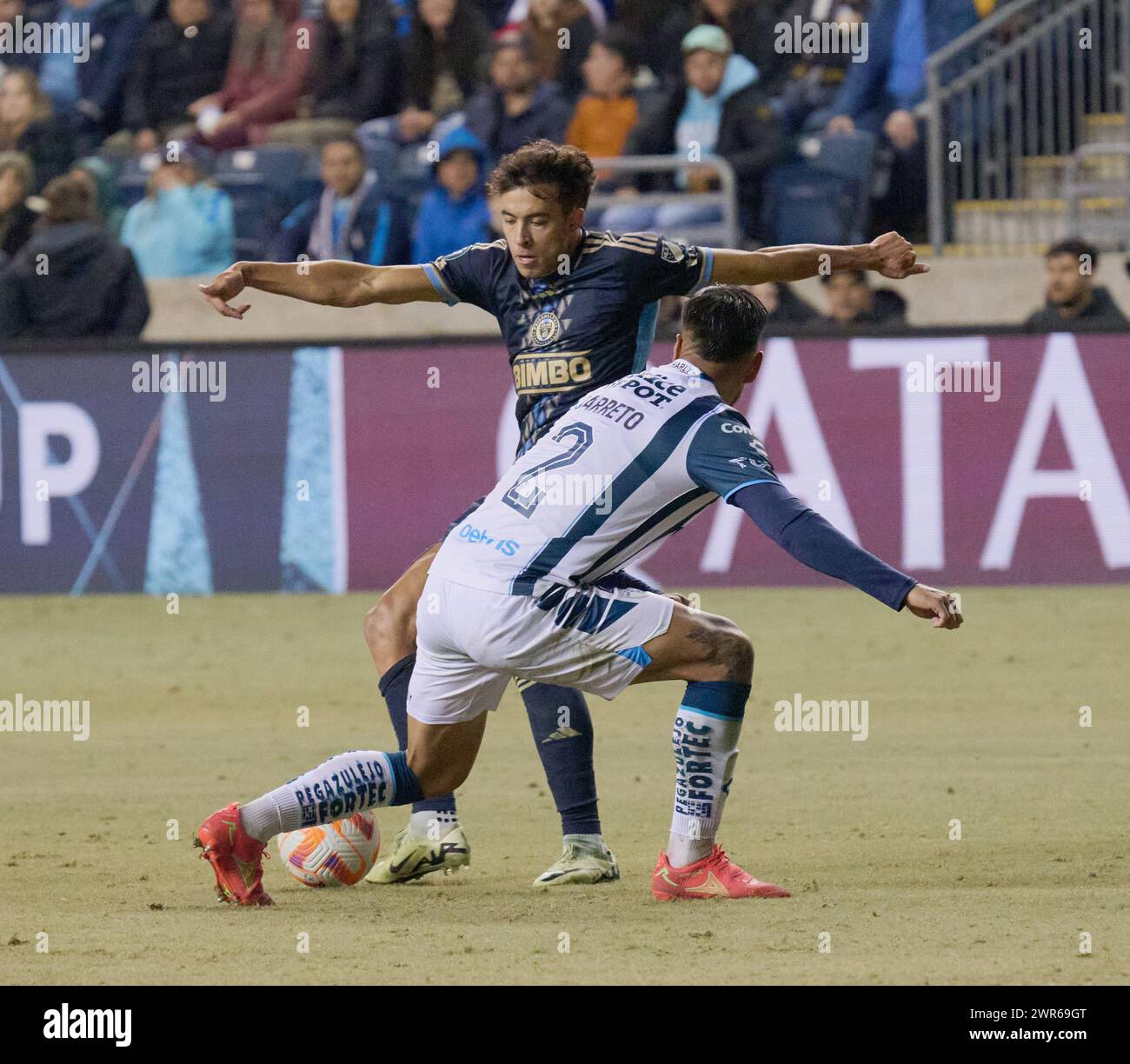 CHESTER, Pennsylvania, USA - 5 MARZO 2024 - Philadelphia Union vs. CF Pachuca al Subaru Park. (Foto di Paul J. Froggatt/FamousPixs/Alamy Stock Photo) Foto Stock