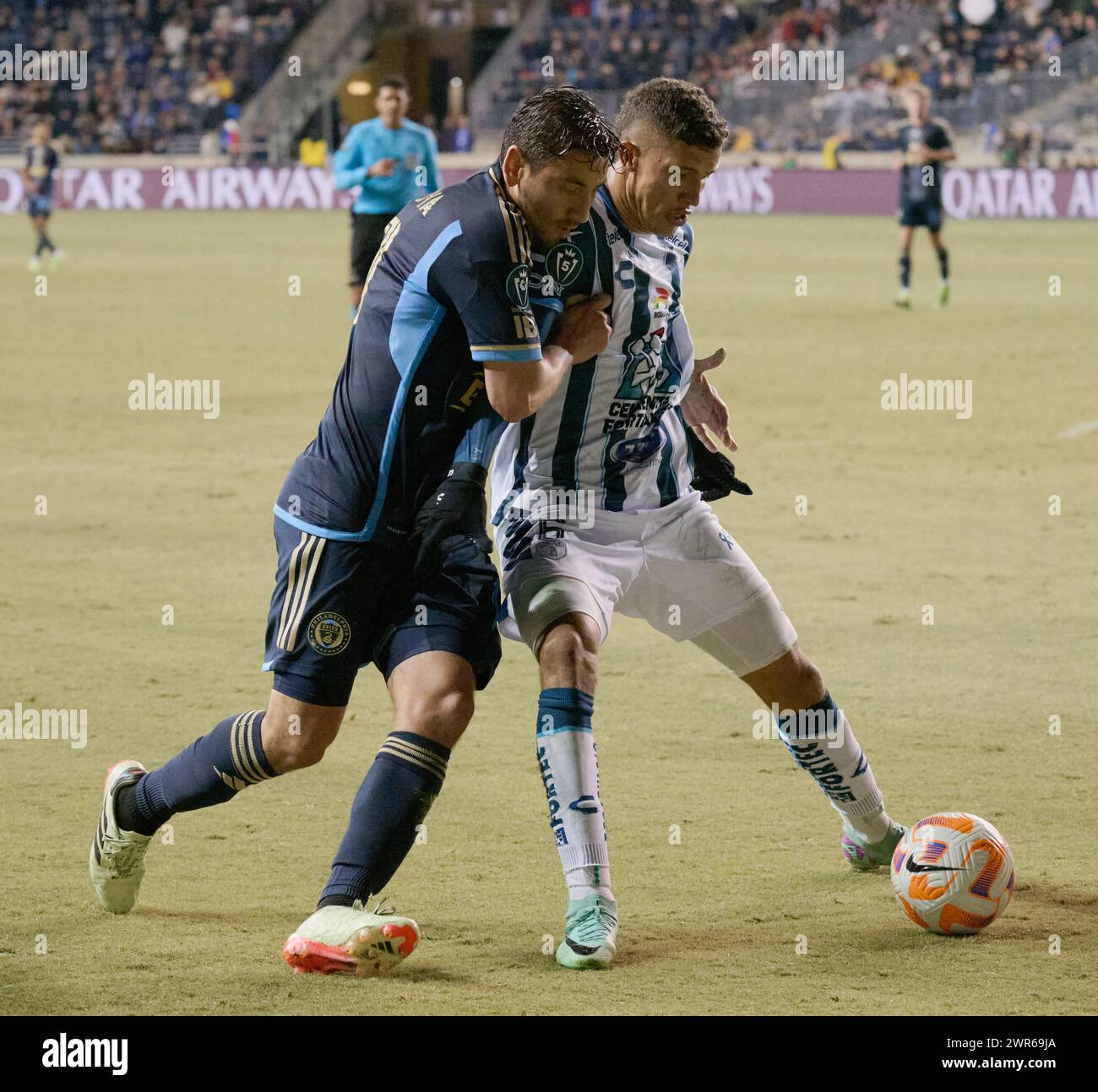 CHESTER, Pennsylvania, USA - 5 MARZO 2024 - Philadelphia Union vs. CF Pachuca al Subaru Park. (Foto di Paul J. Froggatt/FamousPixs/Alamy Stock Photo) Foto Stock