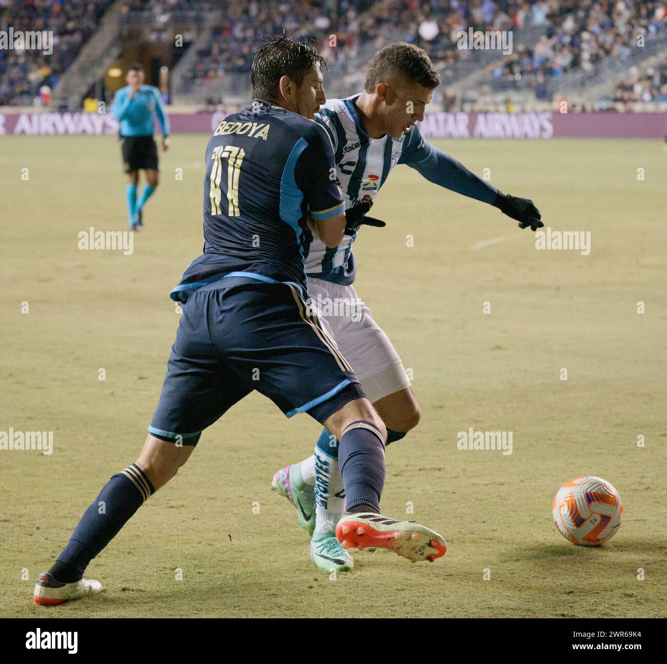 CHESTER, Pennsylvania, USA - 5 MARZO 2024 - Philadelphia Union vs. CF Pachuca al Subaru Park. (Foto di Paul J. Froggatt/FamousPixs/Alamy Stock Photo) Foto Stock