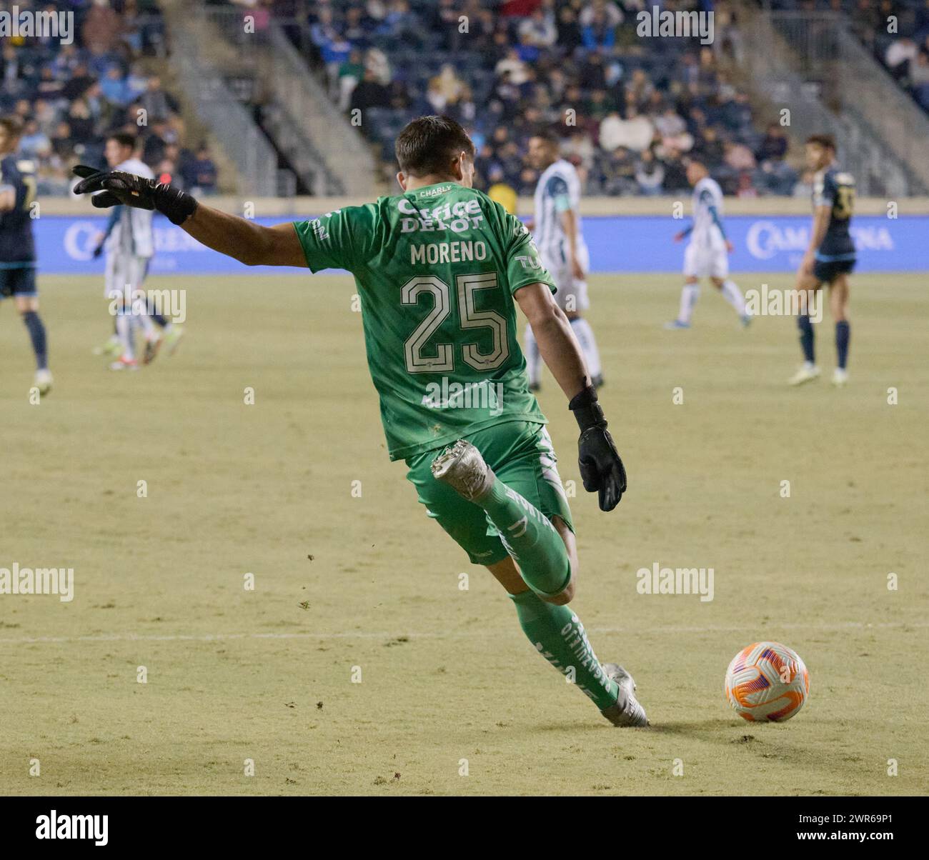 CHESTER, Pennsylvania, USA - 5 MARZO 2024 - Philadelphia Union vs. CF Pachuca al Subaru Park. (Foto di Paul J. Froggatt/FamousPixs/Alamy Stock Photo) Foto Stock