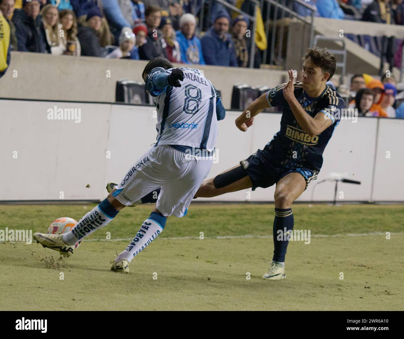 CHESTER, Pennsylvania, USA - 5 MARZO 2024 - Philadelphia Union vs. CF Pachuca al Subaru Park. (Foto di Paul J. Froggatt/FamousPixs/Alamy Stock Photo) Foto Stock