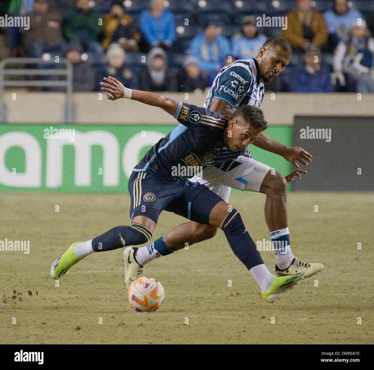CHESTER, Pennsylvania, USA - 5 MARZO 2024 - Philadelphia Union vs. CF Pachuca al Subaru Park. (Foto di Paul J. Froggatt/FamousPixs/Alamy Stock Photo) Foto Stock