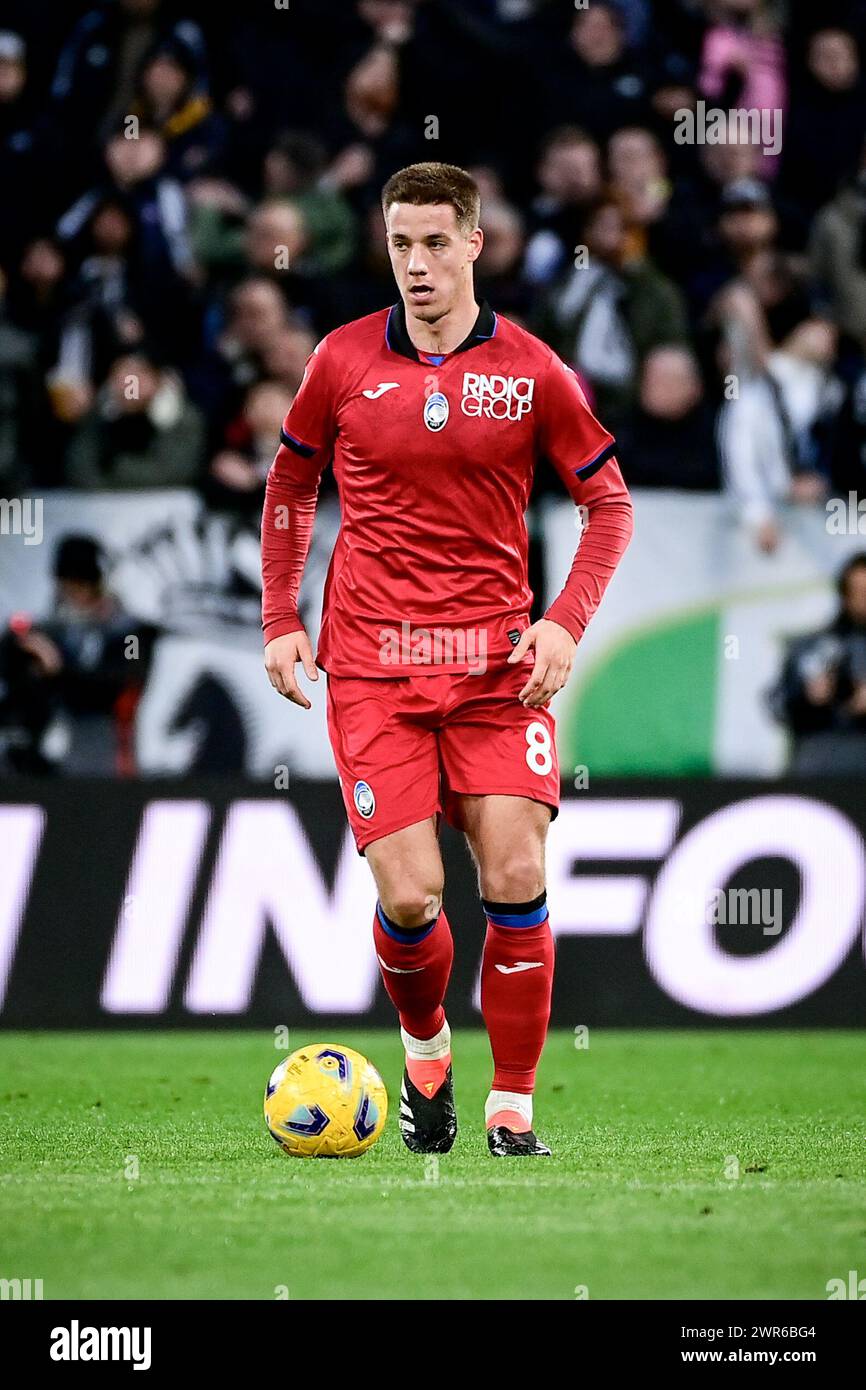 Torino, Italia. 10 marzo 2024. Mario Pasalic dell'Atalanta durante la partita di calcio di serie A tra Juventus e Atalanta allo Stadio Allianz di Torino - domenica 10 marzo 2024. Sport - calcio . (Foto di Marco Alpozzi/Lapresse) credito: LaPresse/Alamy Live News Foto Stock