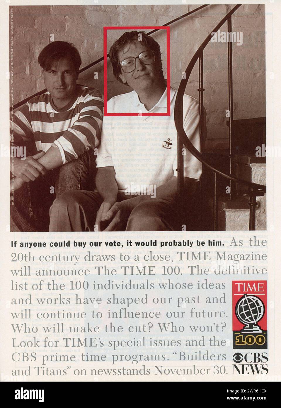 Rivista vintage "Time" del 23 novembre 1998, annuncio pubblicitario, USA Foto Stock