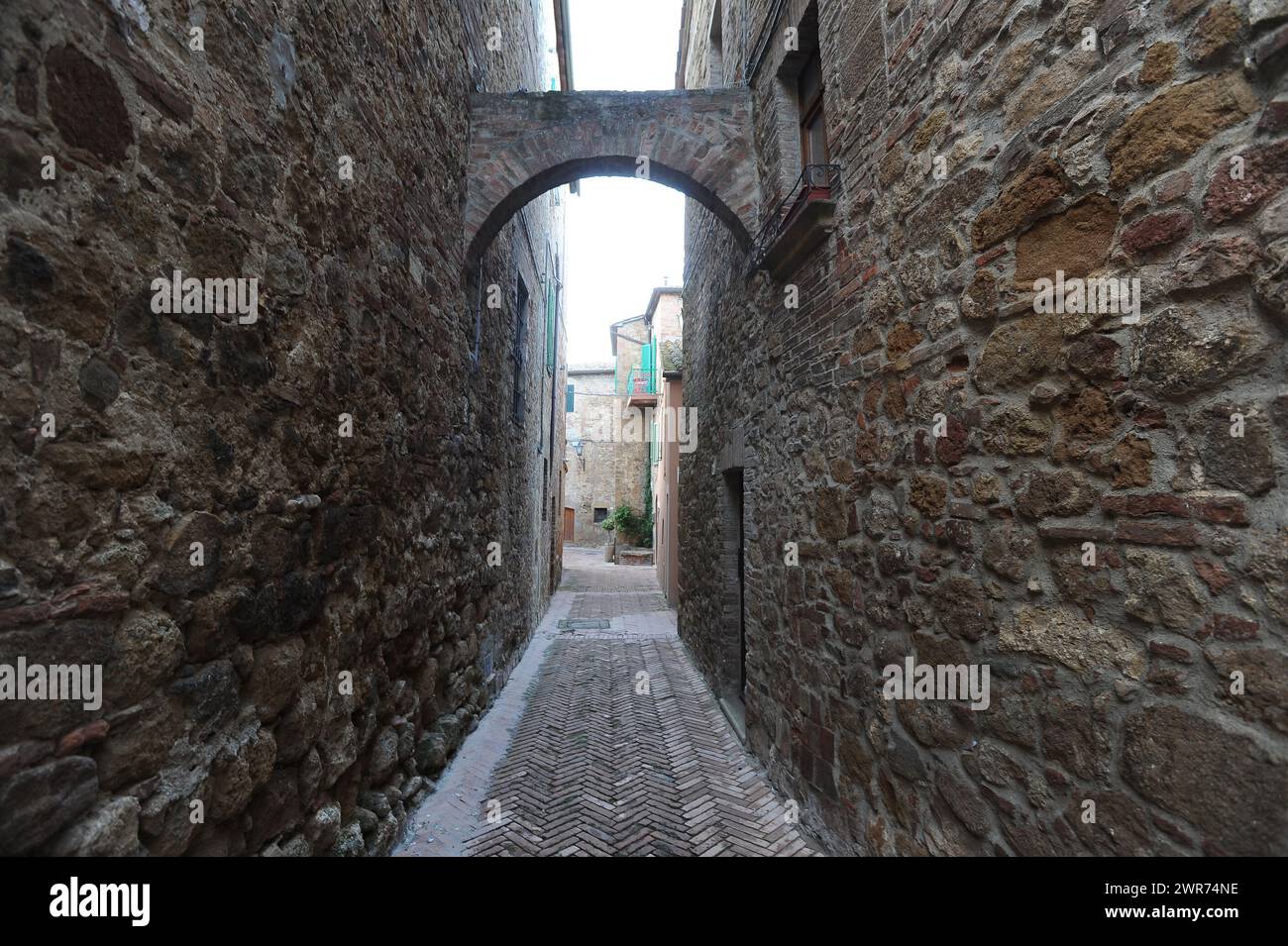 Pienza in provincia di Siena, piccolo Borgo rinascimentale della Toscana famoso nel cuore della Val d'Orcia Foto Stock