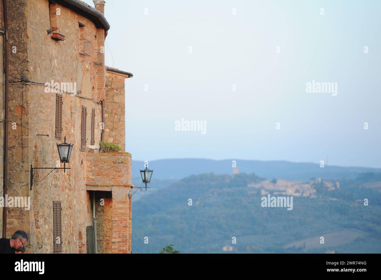 Pienza in provincia di Siena, piccolo Borgo rinascimentale della Toscana famoso nel cuore della Val d'Orcia Foto Stock
