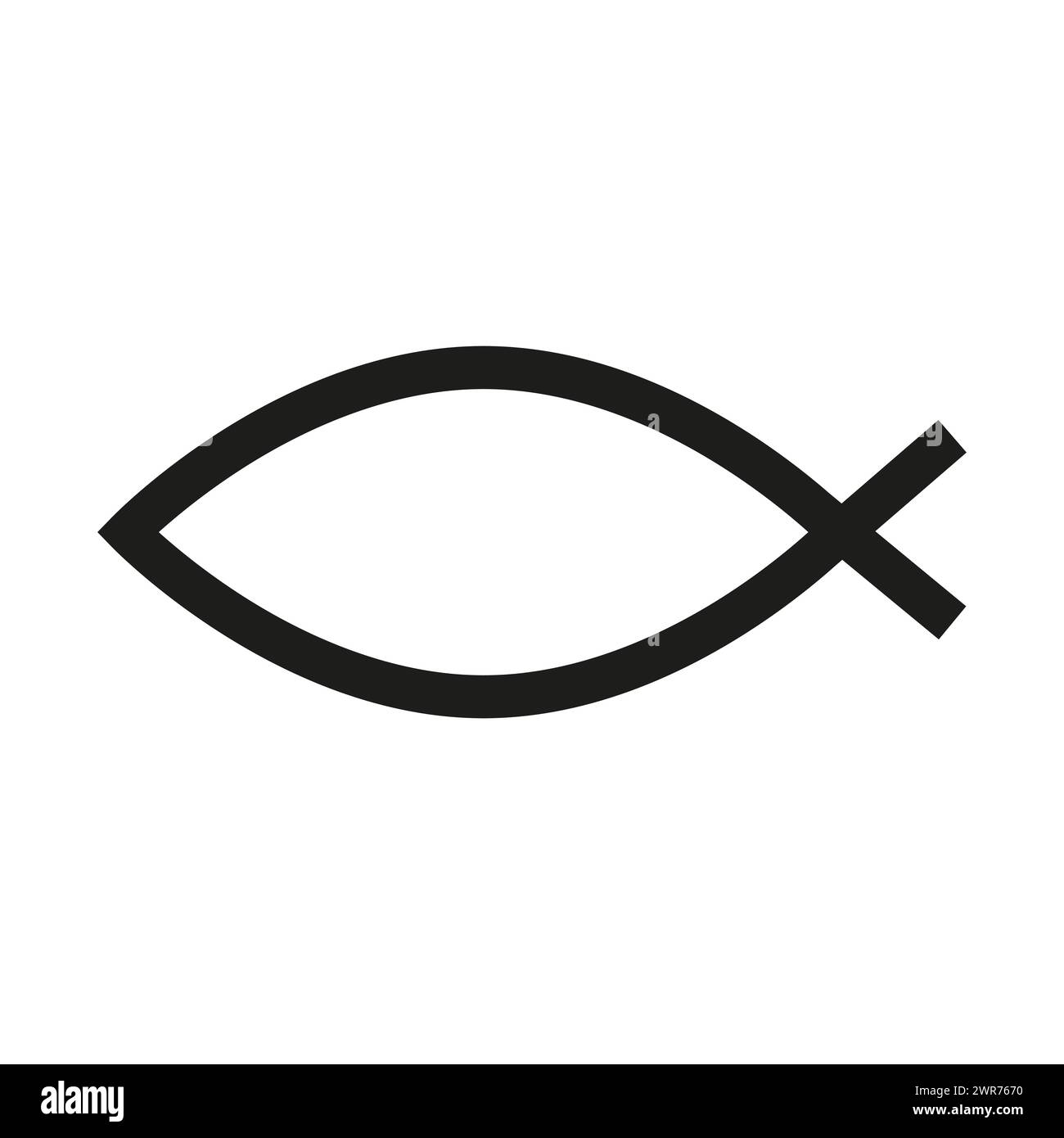 Christian Fish o Ichthys Symbol. Illustrazione vettoriale. EPS 10. Illustrazione Vettoriale