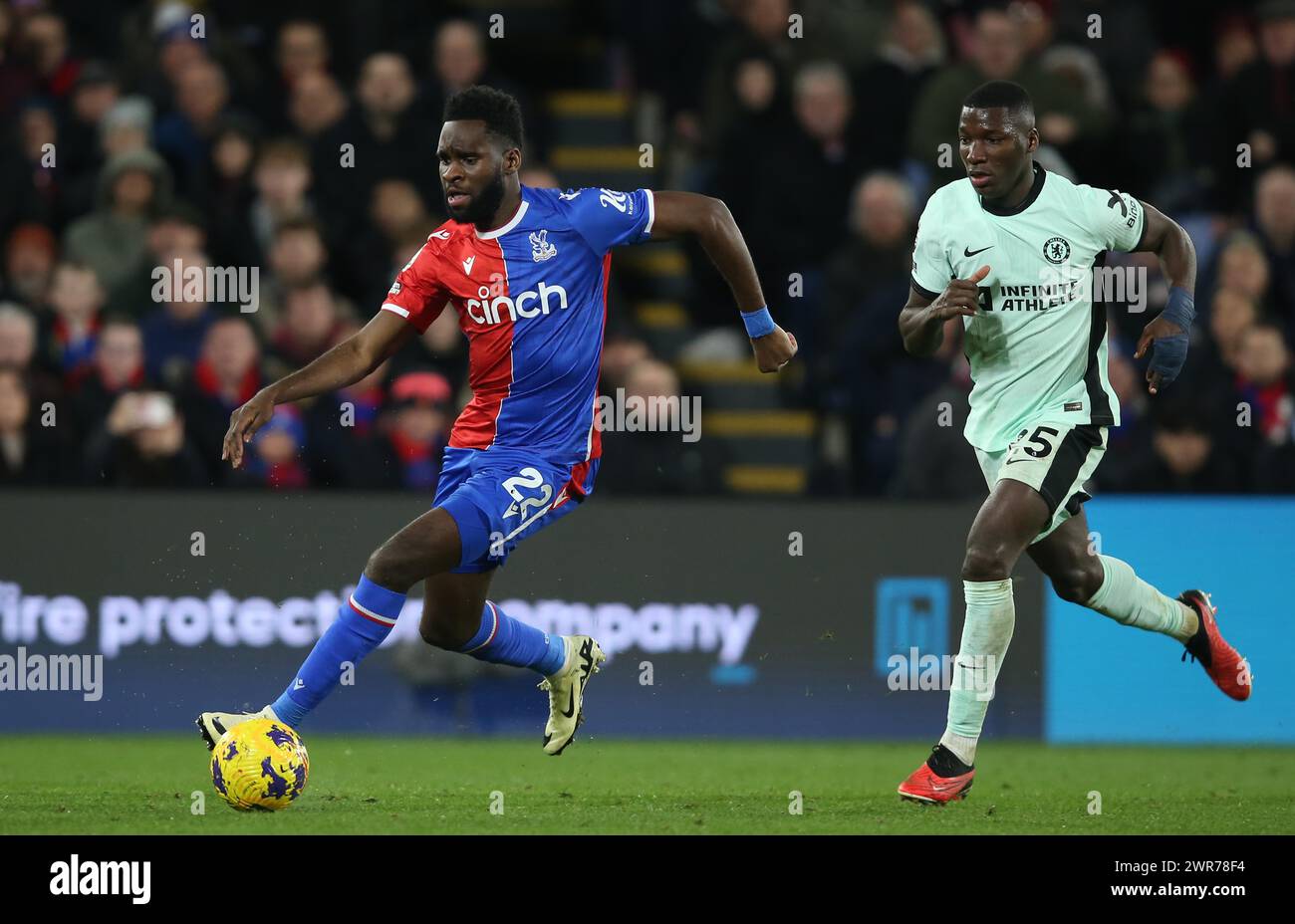 Odsonne Edouard del Palazzo di cristallo. - Crystal Palace contro Chelsea, Premier League, Selhurst Park Stadium, Croydon, Regno Unito - 12 febbraio 2024. Solo per uso editoriale - si applicano restrizioni DataCo. Foto Stock