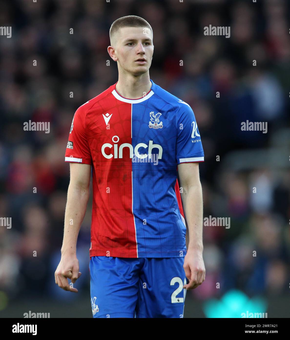 Adam Wharton di Crystal Palace. - Crystal Palace contro Burnley, Premier League, Selhurst Park Stadium, Croydon, Regno Unito - 24 febbraio 2024. Solo per uso editoriale - si applicano restrizioni DataCo. Foto Stock