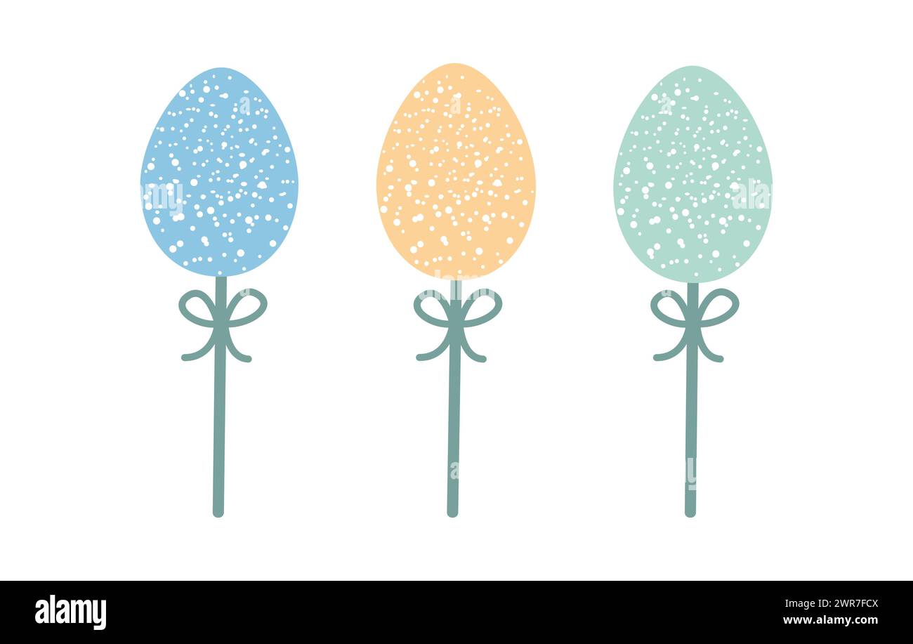 Illustrazione delle uova da decorazione con bacchetta. Foto Stock