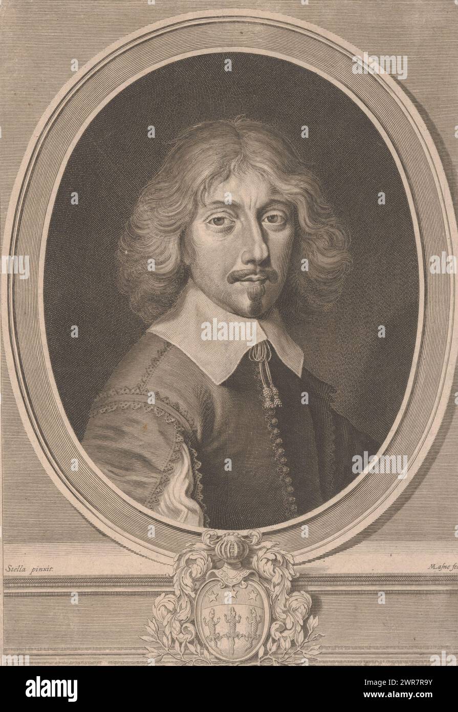 Ritratto di Michel le Tellier, stampatore: Michel Lasne, dopo aver dipinto di: Stella, 1600 - 1667, carta, incisione, altezza 347 mm x larghezza 239 mm, stampa Foto Stock