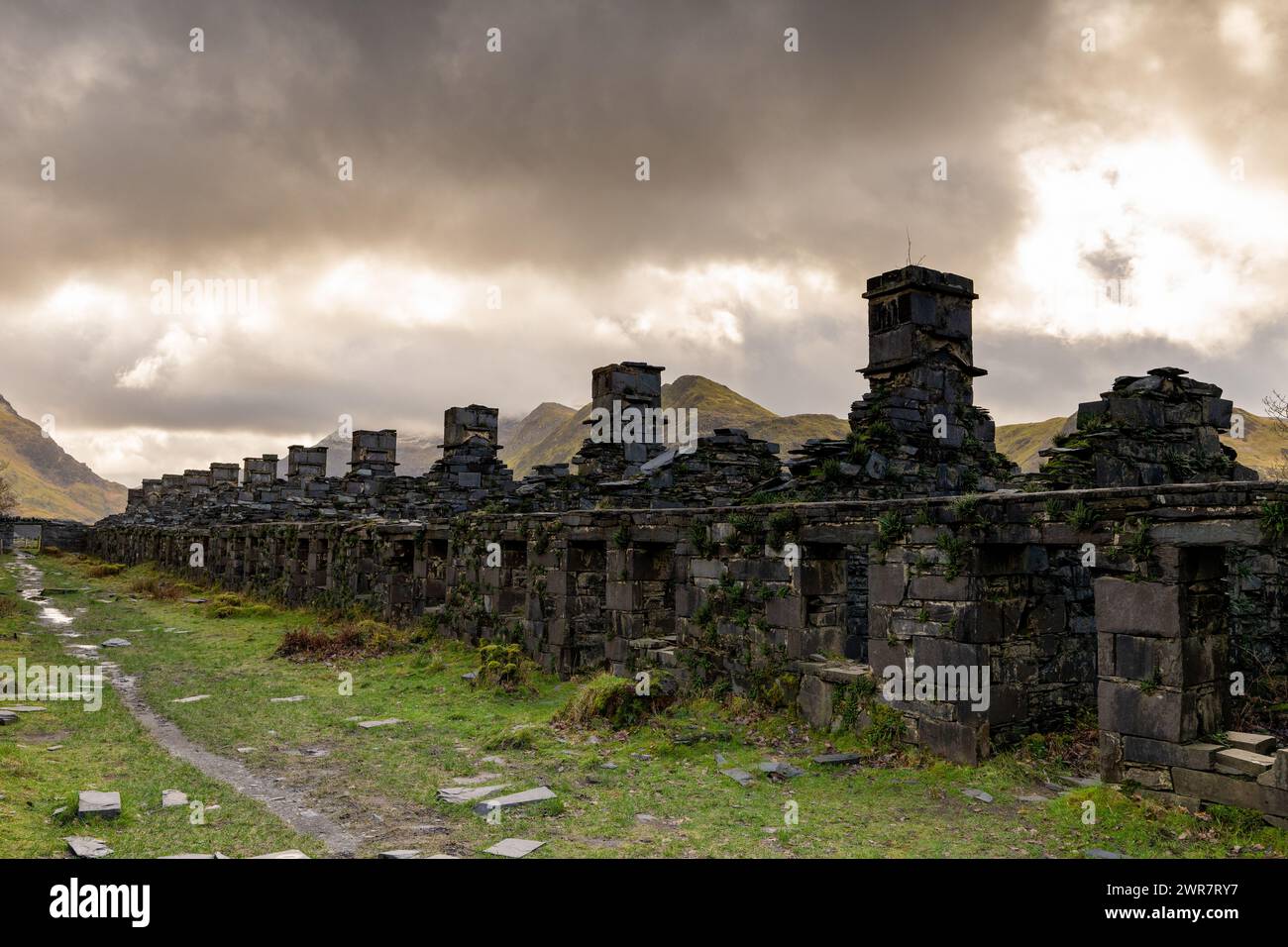Cava di ardesia Dinorwic - paesaggio industriale Foto Stock