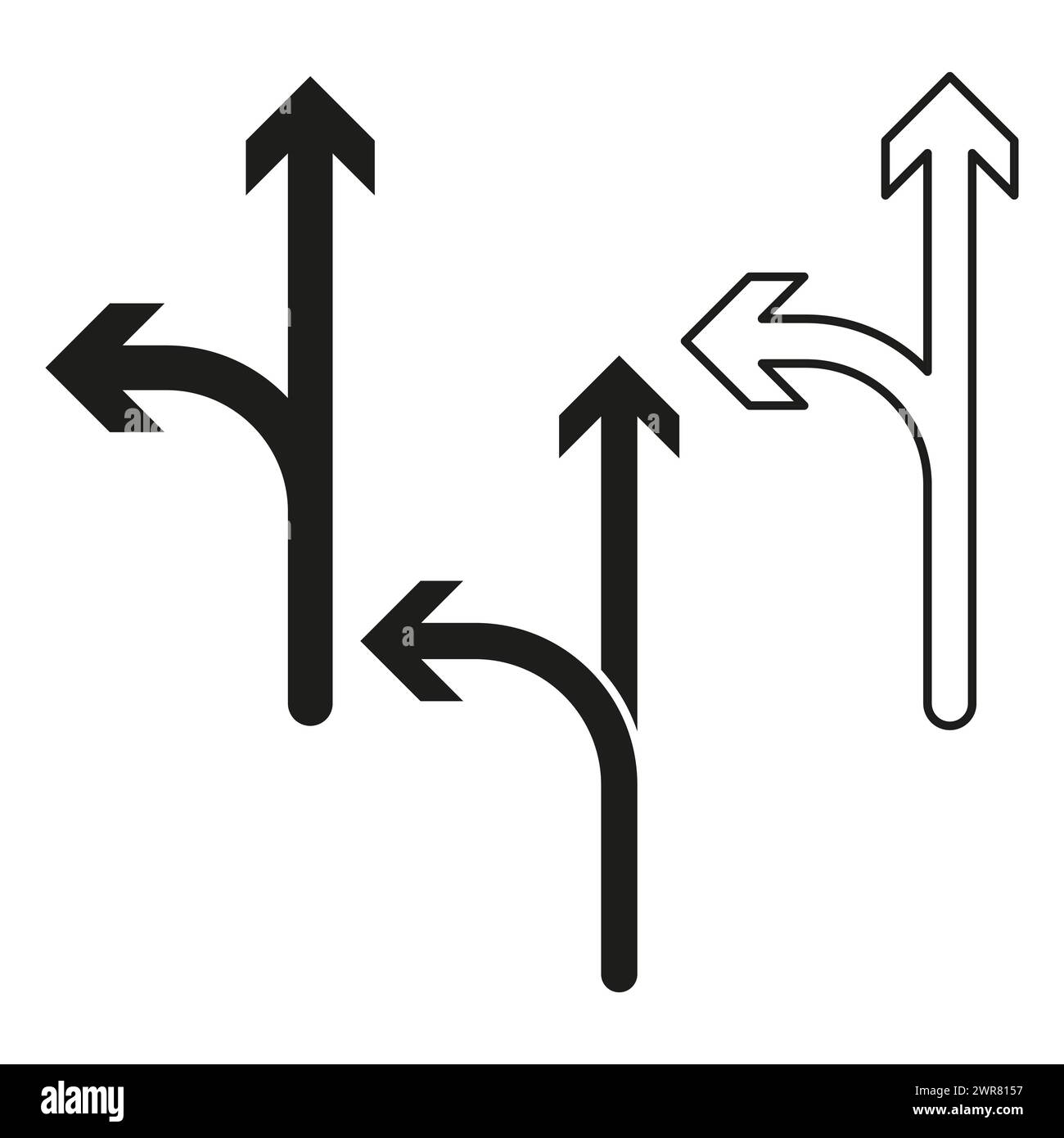 Icona freccia. Scelta della direzione. Andate avanti. Illustrazione vettoriale. EPS 10. Illustrazione Vettoriale