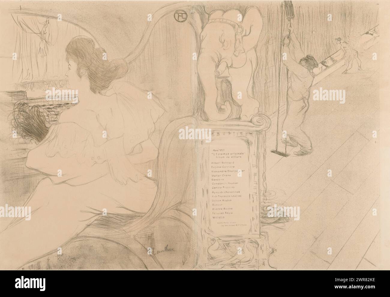 L'Estampe originale (titolo sull'oggetto), stampatore: Henri de Toulouse-Lautrec, Mar-1895, carta, altezza 584 mm x larghezza 840 mm, stampa Foto Stock