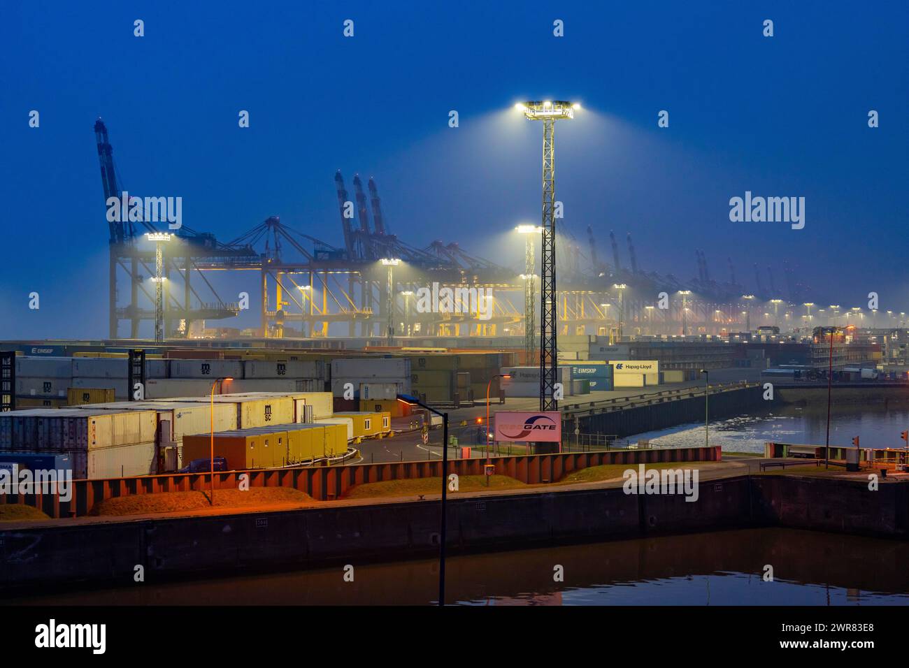 EUROGATE Container Terminal nel porto d’oltremare di Bremerhaven, bassa Sassonia, Germania Foto Stock