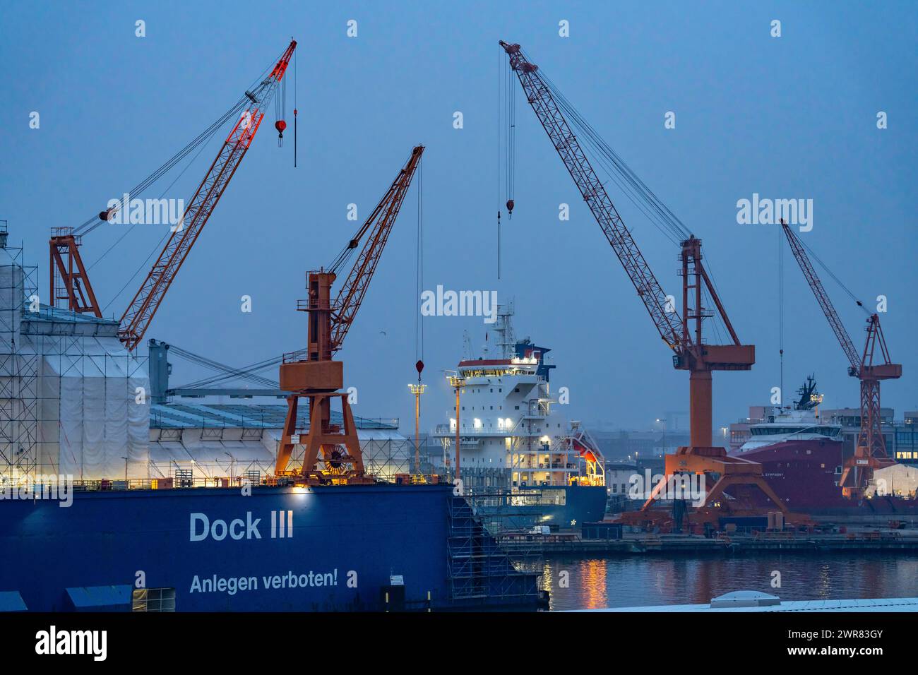 Lloyd Werft Bremerhaven nel porto d'oltremare di Bremerhaven, bassa Sassonia, Germania Foto Stock