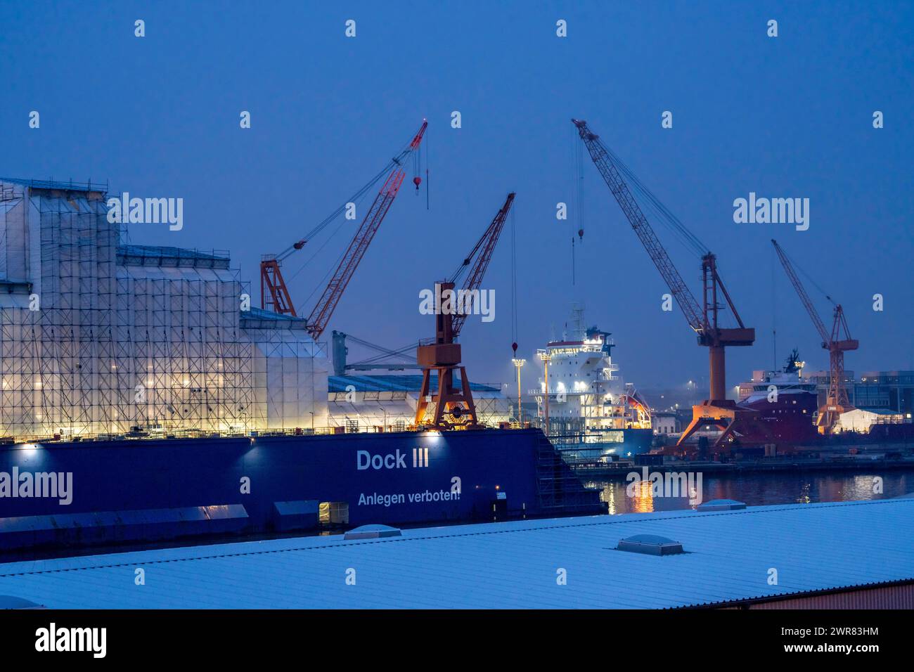 Lloyd Werft Bremerhaven nel porto d'oltremare di Bremerhaven, bassa Sassonia, Germania Foto Stock