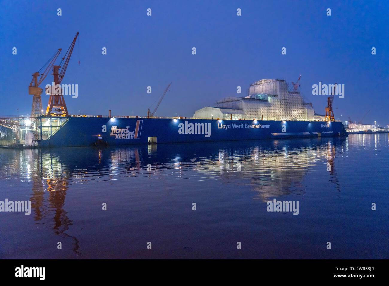 Lloyd Werft Bremerhaven nel porto d'oltremare di Bremerhaven, bassa Sassonia, Germania Foto Stock