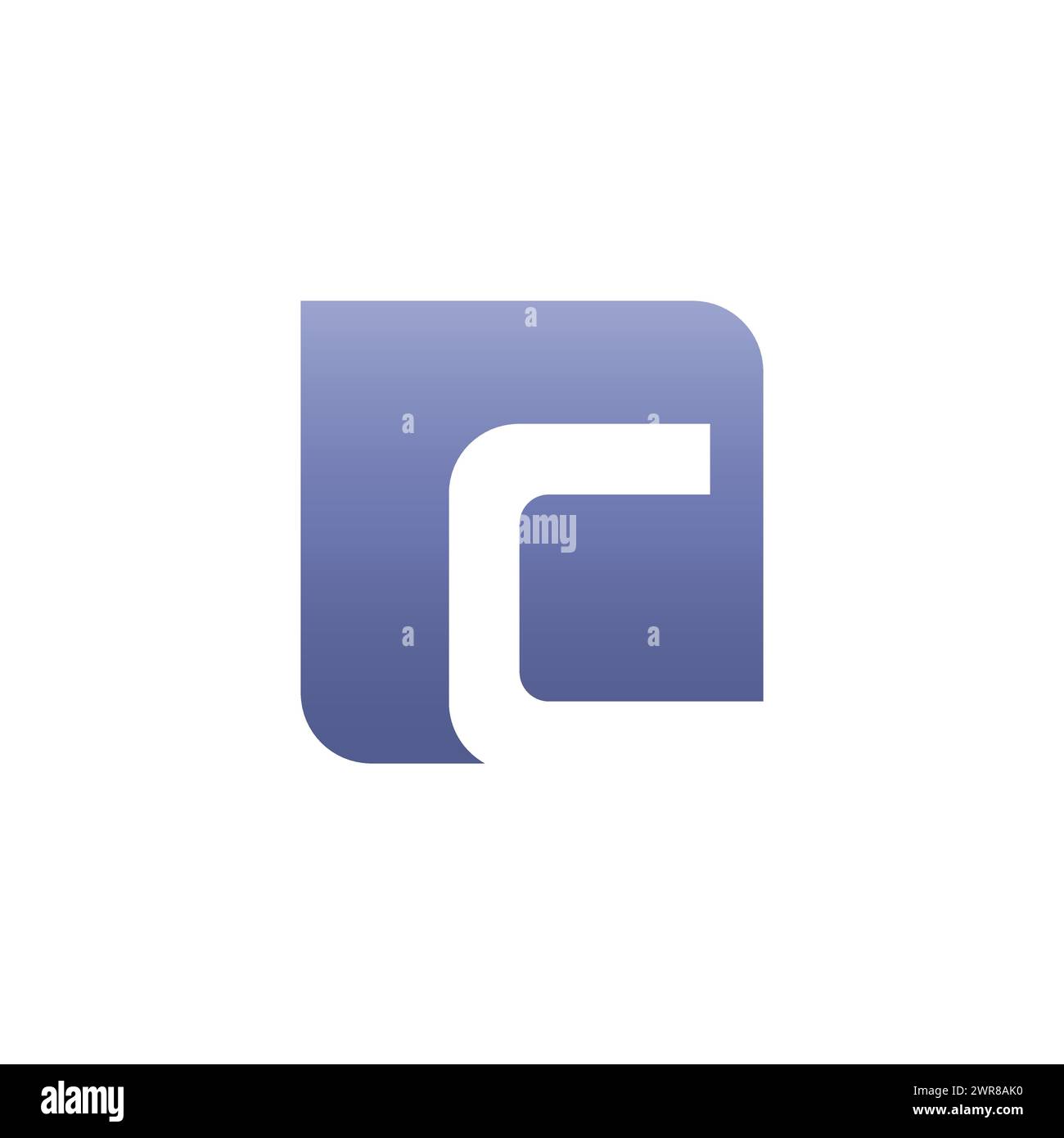 Logo lettera C in forma quadrata. Concetto della lettera C nello spazio negativo, sotto forma di quadrato. Adatto a qualsiasi tipo di azienda. Illustrazione Vettoriale