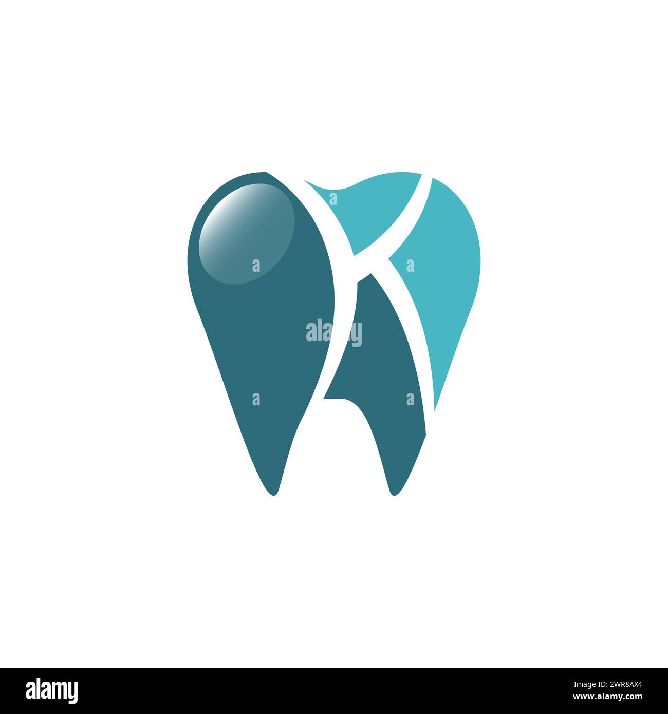 K Creative Dental Logo Design Vector. Healthy Dental Care lettera K Illustrazione Vettoriale