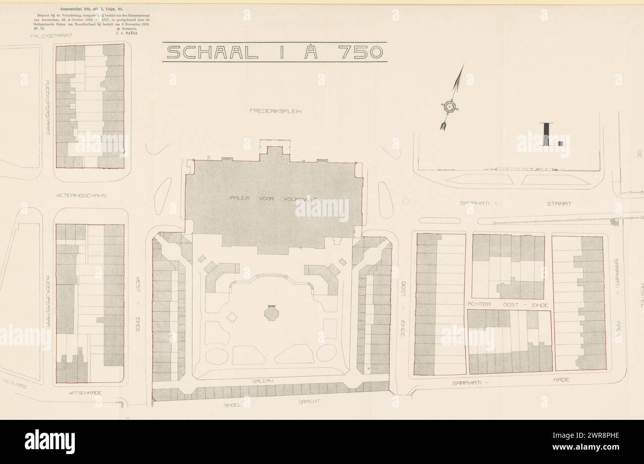 Mappa del Palazzo dell'industria popolare, stampatore: Anonimo, 1916, carta, altezza 404 mm x larghezza 648 mm, stampa Foto Stock