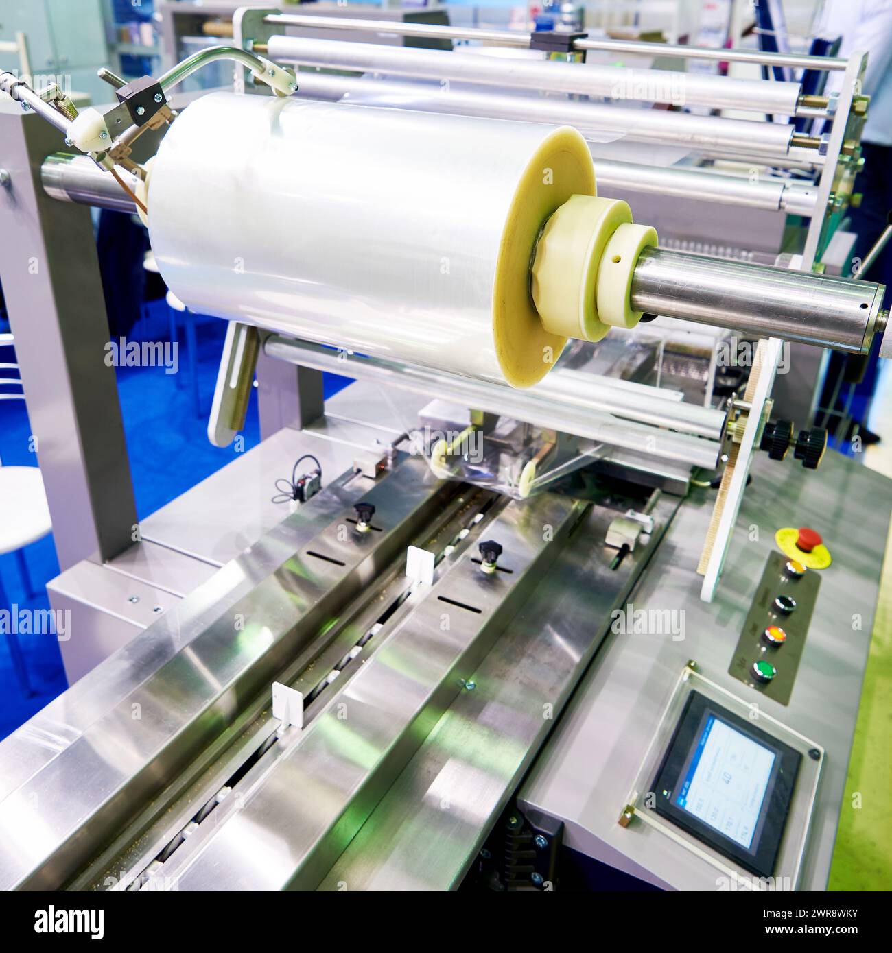 Attrezzature per pellicole di imballaggio per l'industria alimentare alla fiera Foto Stock