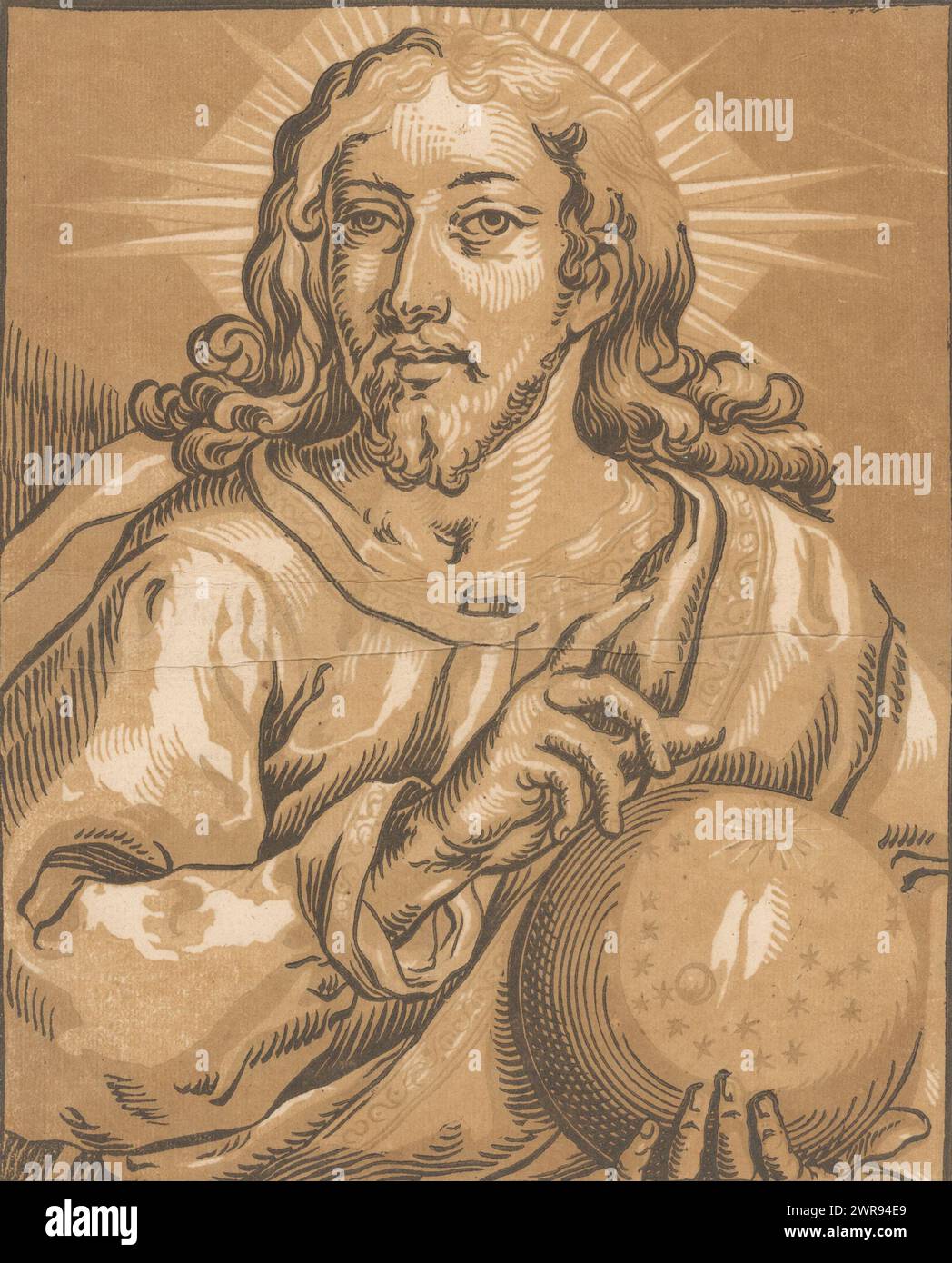 Cristo, Cristo e i dodici Apostoli (titolo della serie), stampatore: Ludwig Büsinck, su disegno di: Georges Lallemand, editore: Melchior Tavernier, 1600 - 1669, carta, altezza 230 mm x larghezza 184 mm, stampa Foto Stock