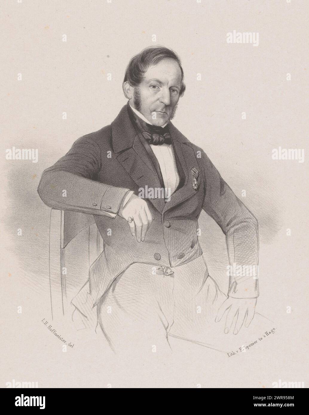 Willem Frederik Carel van Lidth de Jeude, stampatore: Johan Hendrik Hoffmeister, stampatore: Elias Spanier, stampatore: Paesi Bassi, stampatore: L'Aia, 1855 - 1891, carta, altezza 500 mm x larghezza 330 mm, stampa Foto Stock