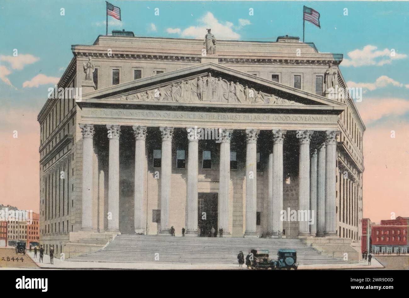 New Court House, New York City (titolo sull'oggetto), creatore: Anonimo, c. 1928, carta, altezza 88 mm x larghezza 141 mm, stampa fotomeccanica Foto Stock