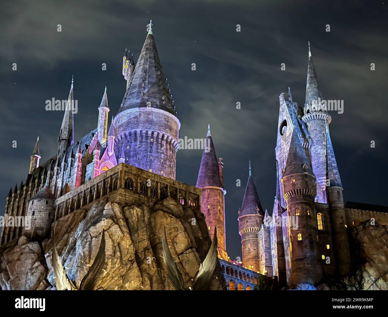 The Wizarding World of Harry Potter Hogwarts Castle presso Universal Orland Resort, Florida Foto Stock