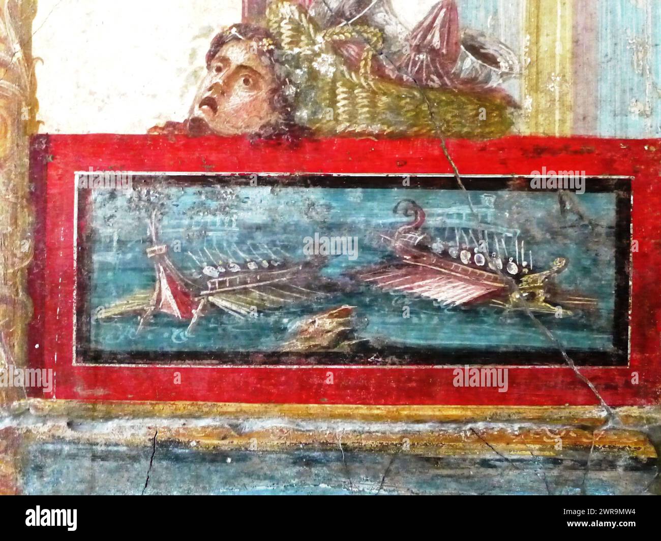 Pittura antica romana a Pompei, Italia Foto Stock