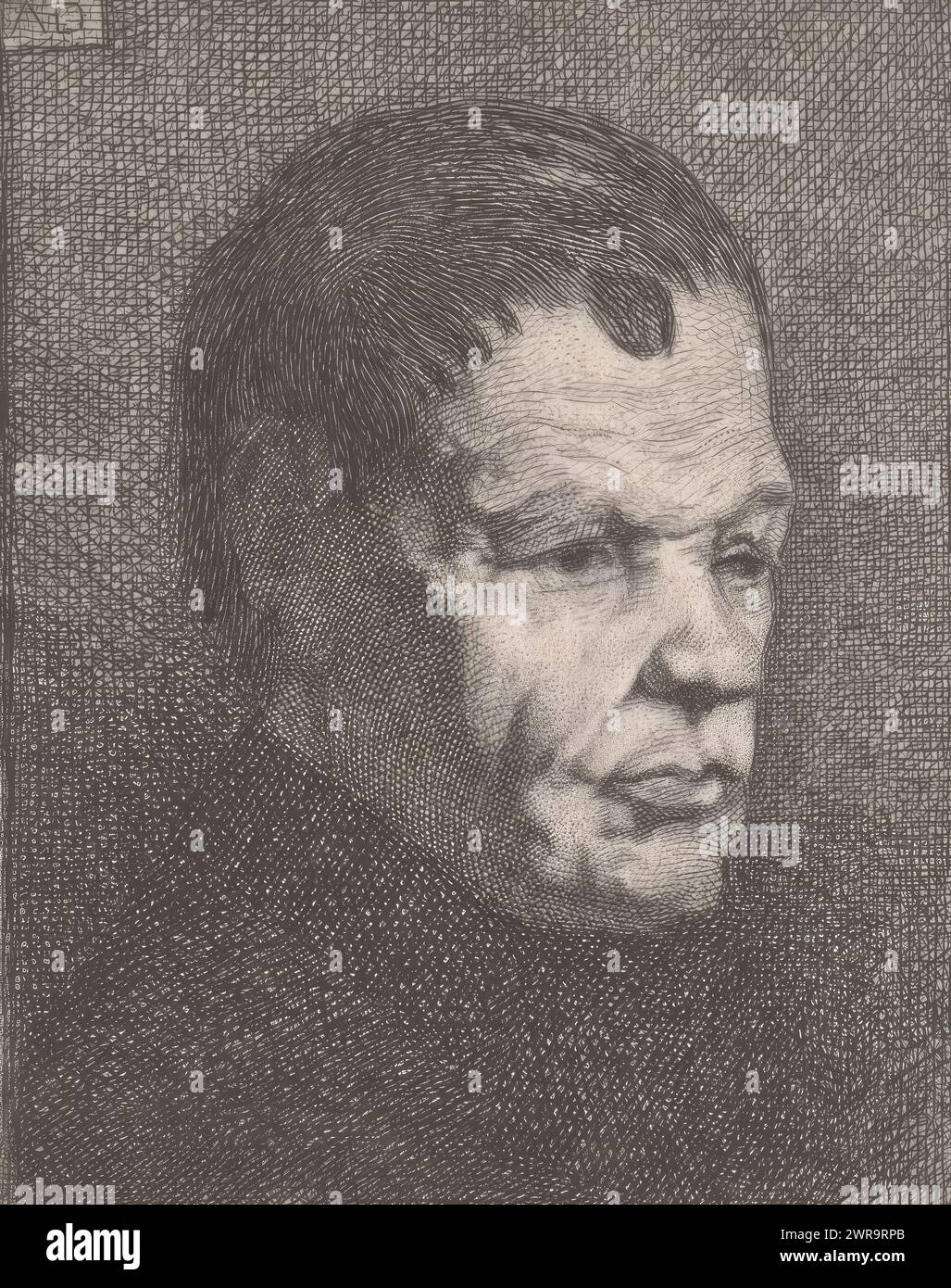 Ritratto del padre dell'artista, stampatore: Auguste Danse, 1864, carta, incisione, altezza 100 mm x larghezza 86 mm, stampa Foto Stock