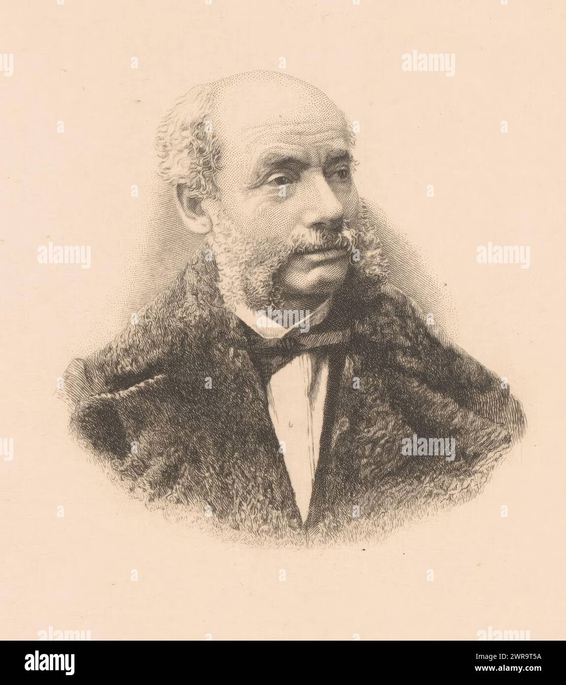 Ritratto di Henri Vieuxtemps, stampatore: Auguste Danse, (firmato dall'artista), 1881, carta, incisione, altezza 196 mm x larghezza 140 mm, stampa Foto Stock