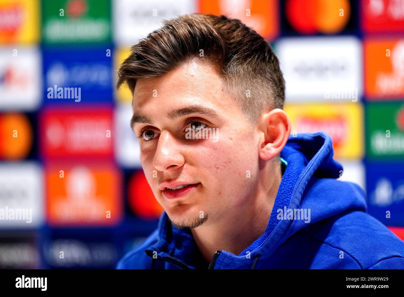 Francisco Conceicao del FC Porto durante una conferenza stampa all'Emirates Stadium di Londra. Data foto: Lunedì 11 marzo 2024. Foto Stock
