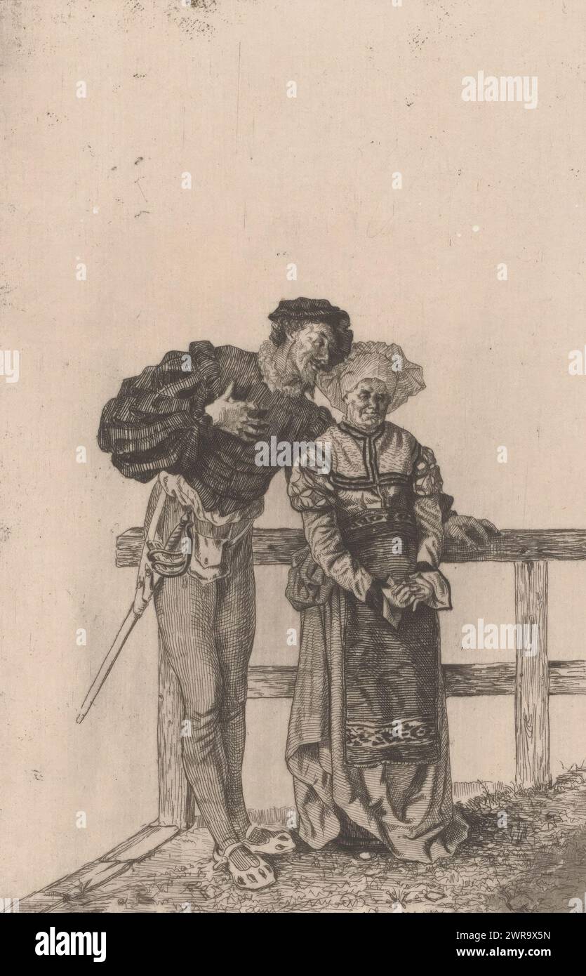 Mephisto e Martha, stampatore: Willem Geets, 1874, carta, incisione, altezza 195 mm x larghezza 130 mm, stampa Foto Stock