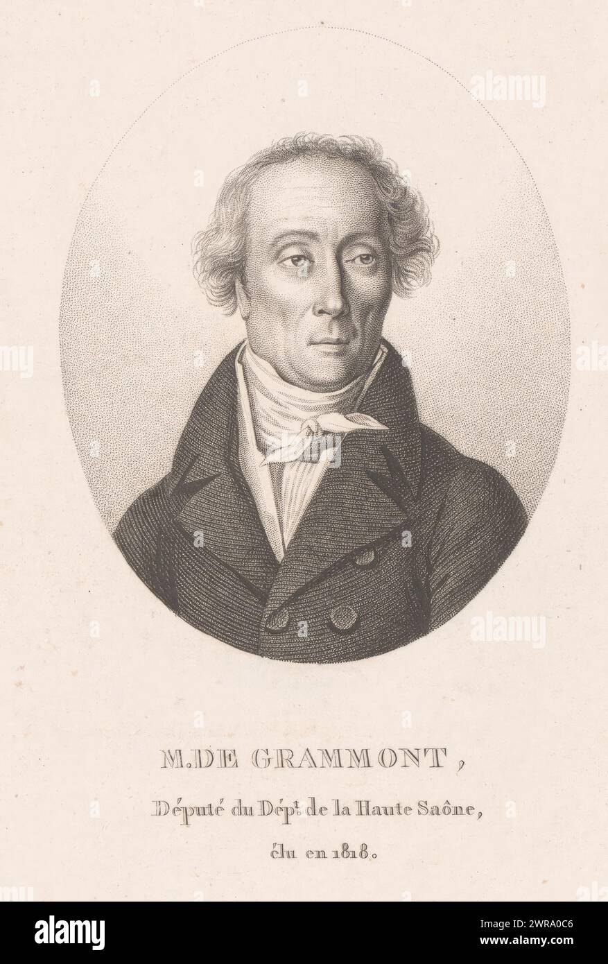 Ritratto di Théodule de Grammont, stampatore: Ambroise Tardieu, Parigi, 1820 - 1821, carta, incisione, altezza 230 mm x larghezza 133 mm, stampa Foto Stock