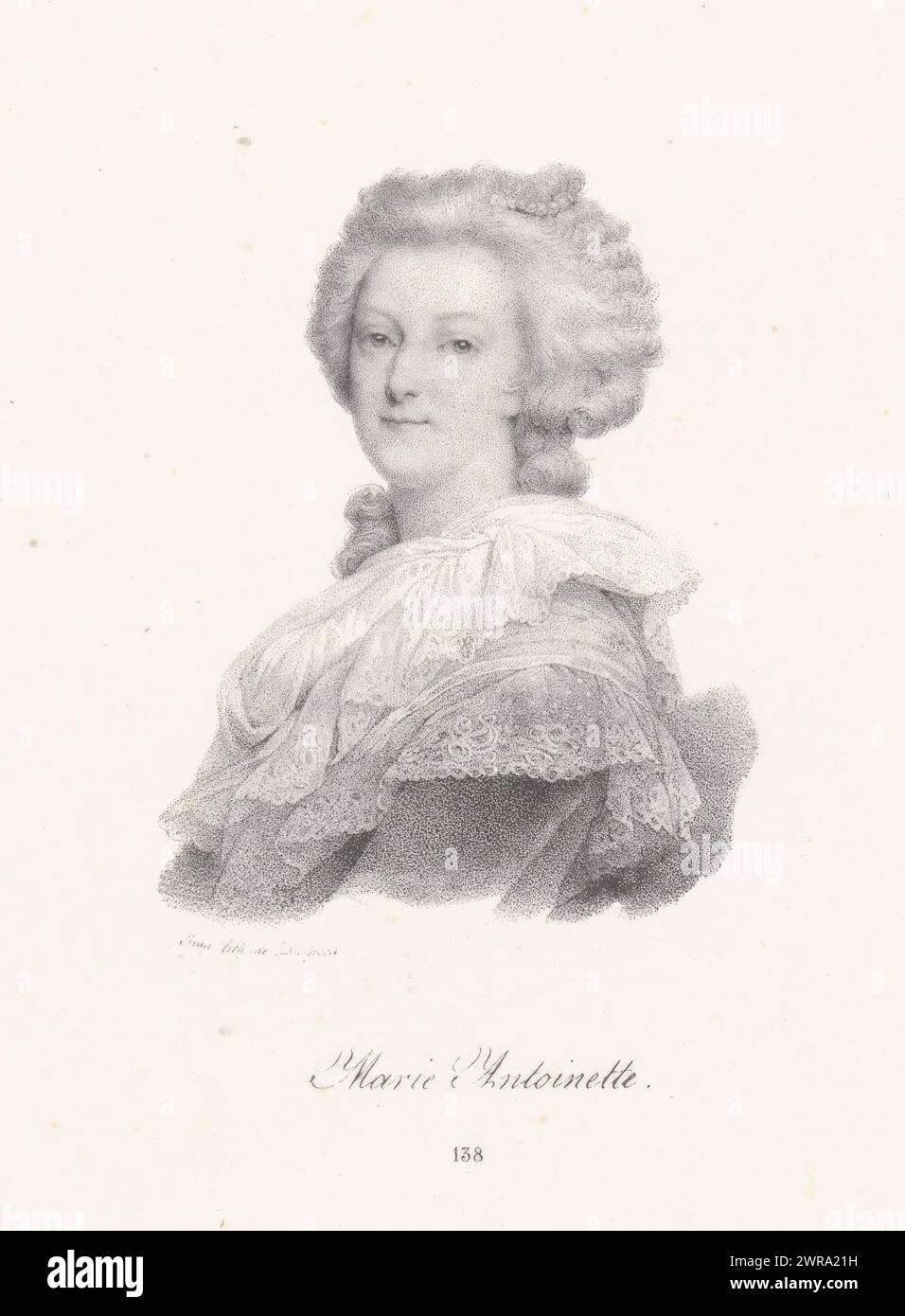 Ritratto di Maria Antonietta d'Austria, Maria Antonietta (titolo sull'oggetto), tipografo: Anonimo, tipografo: veuve Delpech (Naudet), Parigi, in o dopo 1818 - in o prima del 1842, carta, altezza 272 mm x larghezza 178 mm, stampa Foto Stock