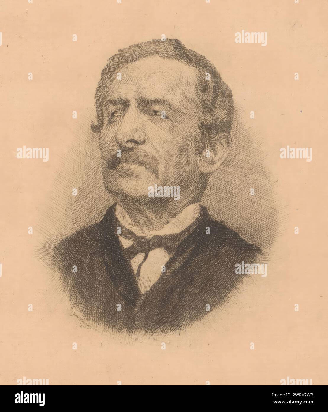 Ritratto di un uomo sconosciuto, stampatore: Karl Meunier, 1888, carta, incisione, altezza 140 mm x larghezza 125 mm, stampa Foto Stock