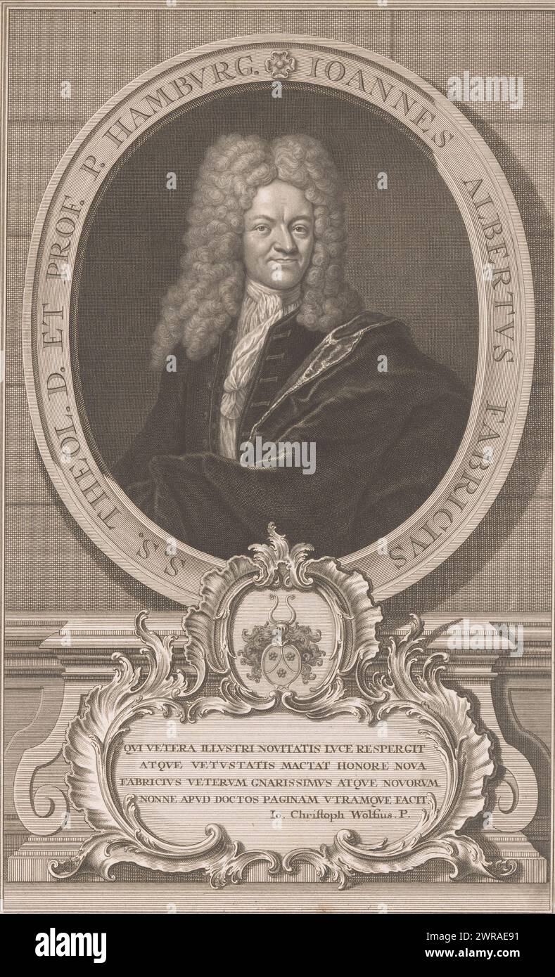 Ritratto di Johann Albert Fabricius, stampatore: Gustav Andreas Wolfgang (1692-1775), Johann Christoph Wolf, Augusta, 1749, carta, incisione, incisione, altezza 365 mm x larghezza 227 mm, stampa Foto Stock