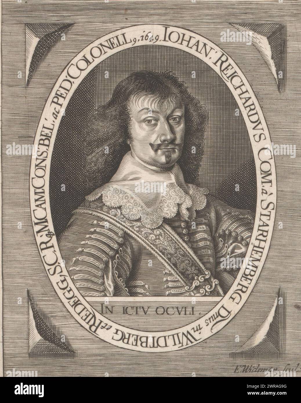 Ritratto di Johann Reichard Starhemberg, stampatore: Elias Widemann, Vienna, (possibilmente), 1649, carta, incisione, altezza 144 mm x larghezza 116 mm, stampa Foto Stock